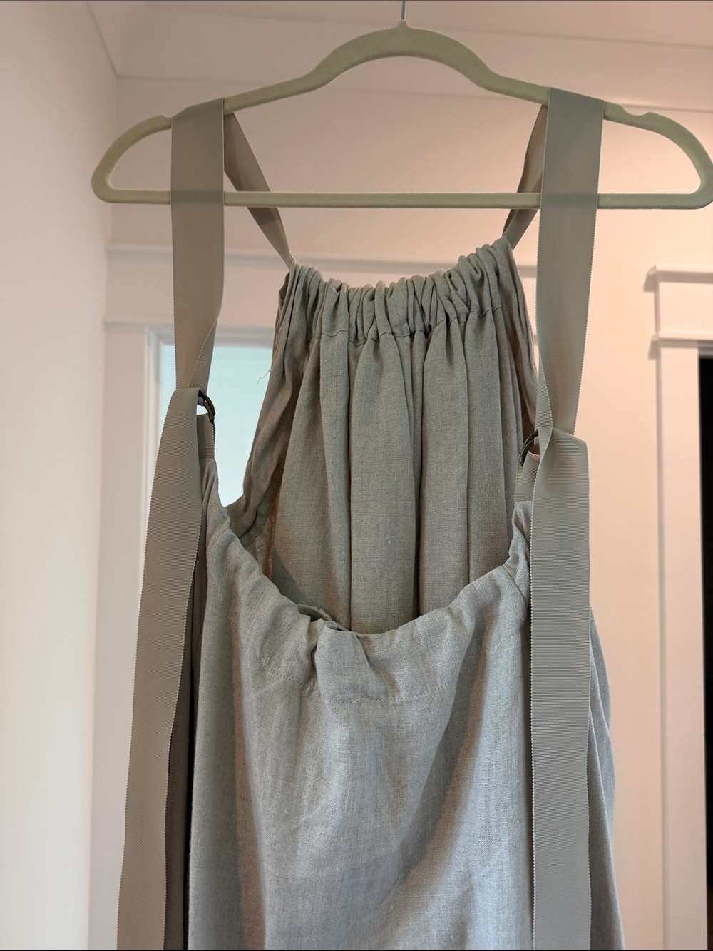 Amano by Lorena Laing natural Linen Maxi Sundress with Adjustable Straps(bw) - Picture 7 of 9